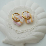 Boucles d’oreilles FLEURS RAYÉES